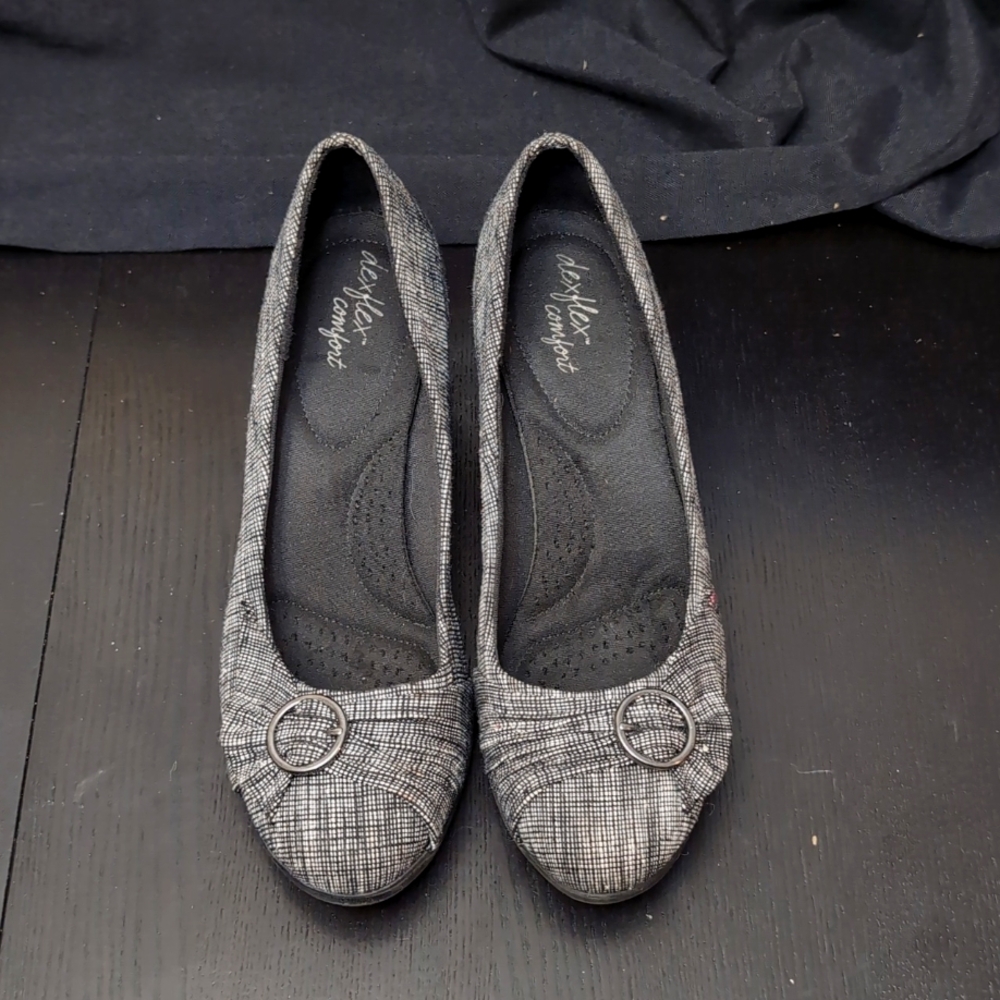 Size 10 Grey Wedge Heels Alex Flex Comfort